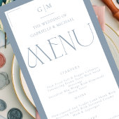 Menu Modern Typography Dusty Blue Save The Date