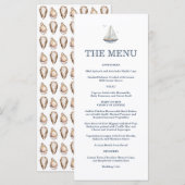 Menu Modern Watercolor Coastal Seascape Wedding (Devant / Derrière)