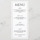 Menu Modern white black minimalist wedding (Devant)