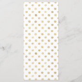 Menu Modern White & Gold Polka Dots Wedding (Achterkant)