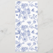 Menu Modern Wildflower Blue Floral Brunch Bridal Shower (Dos)