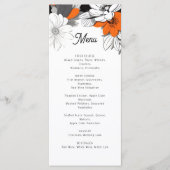 Menu moderne à fleurs monochromes mariage (Devant)