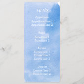 Menu moderne abstrait aite mariage bleu éclat (Dos)