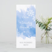 Menu moderne abstrait aite mariage bleu éclat (Debout devant)