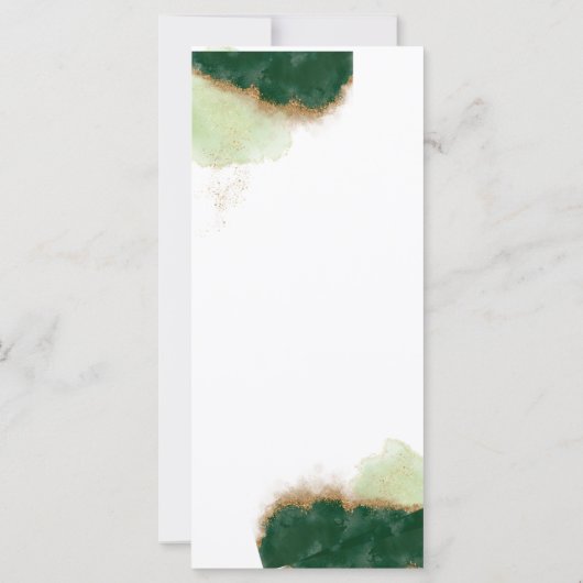 Menu moderne Agate Green & Gold Mariage (Dos)