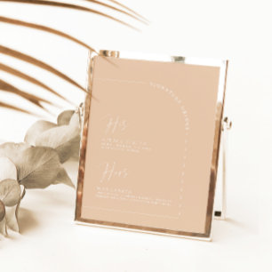 Menu Moderne Arch Tan Calligraphy Signature Drinke