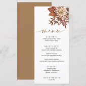 Menu Moderne Automne Bohème Terracotta Floral Automne M (Devant / Derrière)