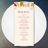 Menu Moderne automne brillant Floral Simple Mariage ivo