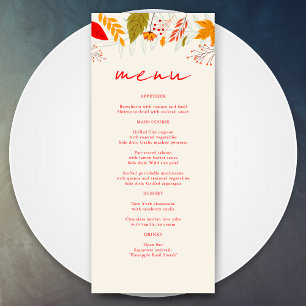 Menu Moderne automne brillant Floral Simple Mariage ivo