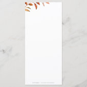 Menu Moderne Automne vert Mariage géométrique Rustique (Dos)