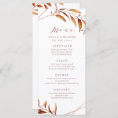 Menu Moderne Automne vert Mariage géométrique Rustique (Devant / Derrière)