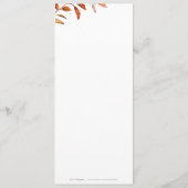 Menu Moderne Automne vert Mariage géométrique Rustique (Dos)