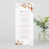 Menu Moderne Automne vert Mariage géométrique Rustique (Debout devant)