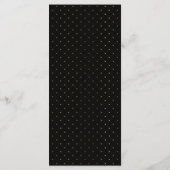 Menu moderne Black & Gold Foil Effet Mariage (Dos)