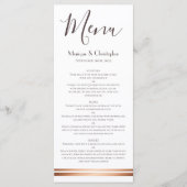 Menu moderne blanc et Mariage en cuivre (Devant)