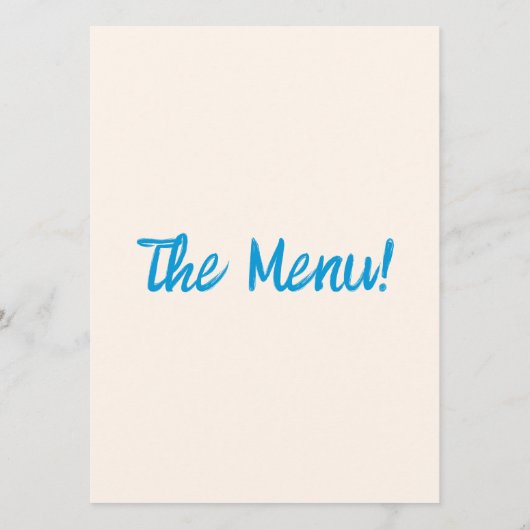 Menu Moderne Bleu à la main Mariage rétro tiré (Dos)