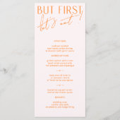 Menu moderne Blush PInk & Vibrant Orange Mariage (Devant)