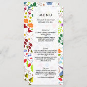 Menu moderne Boho Chic Floral Mariage (Devant / Derrière)