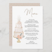 Menu moderne Boho rose Elegant Floral Mariage Menu (Devant / Derrière)