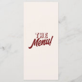 Menu Moderne Bourgogne Funky Retro Mariage Unique (Dos)