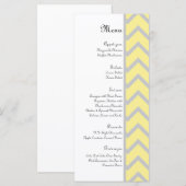 Menu moderne Chevron Yellow/Grey Mariage (Devant / Derrière)