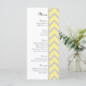 Menu moderne Chevron Yellow/Grey Mariage (Debout devant)