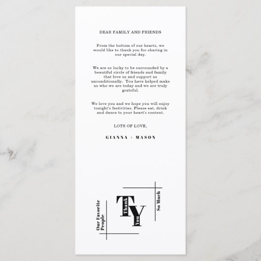 Menu Moderne Chic Emerald Green Boho Mariage Merci (Dos)