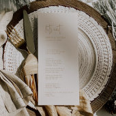 Menu Moderne Chic Vintage Merci or et Mariage