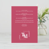 Menu Moderne Chic Viva Magenta Minimal Merci Mariage (Debout devant)