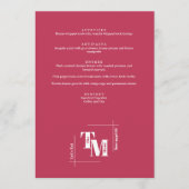 Menu Moderne Chic Viva Magenta Minimal Merci Mariage (Devant)
