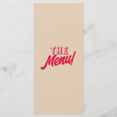 Menu Moderne Colorful Gras Funky Rétro Unique Mariage (Dos)