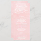 Menu moderne couleur rose vif mariage (Devant / Derrière)