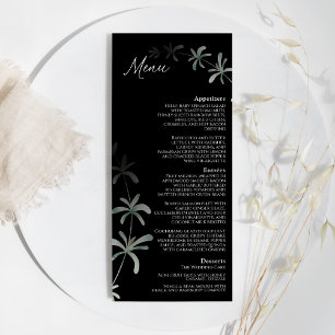 Menu moderne de verdure Mariage noir plat