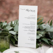 Menu Moderne droite aligné élégant dîner de mariage