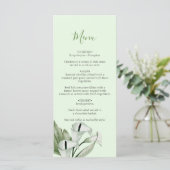 Menu Moderne Elégant blanc Calla Lilies Mariage (Debout devant)