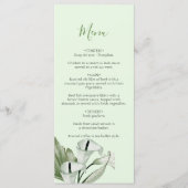 Menu Moderne Elégant blanc Calla Lilies Mariage (Devant)