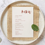 Menu Moderne élégant mariage rose neige<br><div class="desc">Un style moderne et tendance pour votre papeterie mariage : une typographie audacieuse et un élégant thème couleur rose neige et brique brûlée,  facile à mélanger et à associer. Couleurs et arrière - plans entièrement personnalisables.</div>