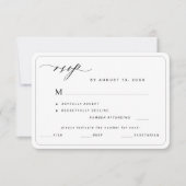 Menu moderne élégant noir et blanc choix mariage (Devant)