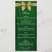Menu moderne Emerald green et or mariage (Devant)