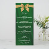 Menu moderne Emerald green et or mariage (Debout devant)