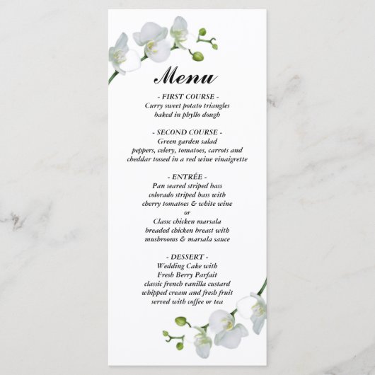 Menu Moderne et minimaliste avec orchidée (Devant)