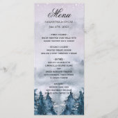 Menu Moderne Forêt Bleue Aquarelle Hivernale (Devant)