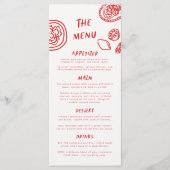 Menu Moderne Funky Retro Bold Mariage rouge (Devant)