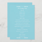 Menu moderne Mariage bleu clair et blanc (Devant / Derrière)