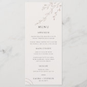 Menu moderne Mariage botanique beige neutre (Devant)