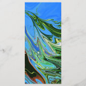 Menu Moderne minimal bleu vert Abstrait Artiste Mariage (Dos)