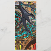 Menu Moderne minimal coloré Artiste Abstrait Mariage (Dos)