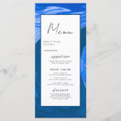 Menu Moderne Minimal Marine Blue Waves Mariage Abstrait (Devant)