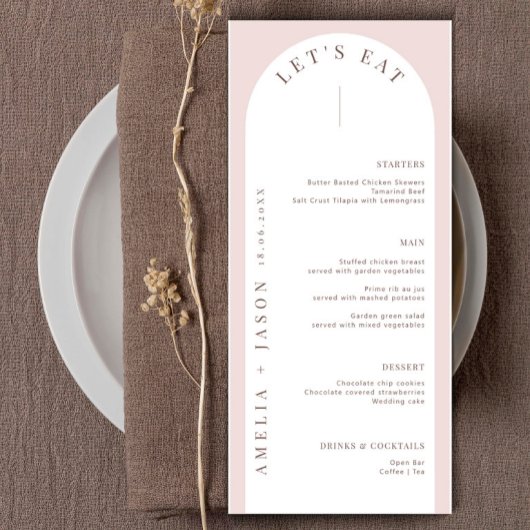 Menu moderne minimaliste Arche Bohême