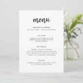 Menu Moderne Minimaliste | Écriture Élégante Mariage Si (Debout devant)